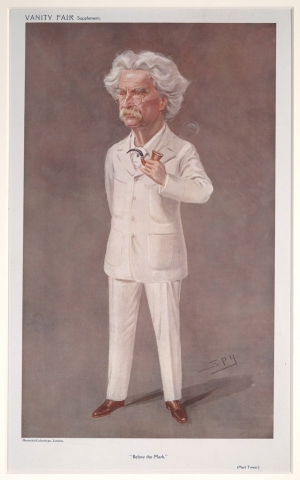 &Gamma;&epsilon;&lambda;&omicron;&iota;&omicron;&gamma;&rho;&alpha;&phi;ί&alpha; &tau;&omicron;&upsilon; M&alpha;&rho;&kappa; &Tau;&omicron;&upsilon;&alpha;ί&eta;&nu; &sigma;&tau;&omicron; Vanity Fair (1908).