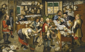Pieter Breughel ο Νεότερος (1564–1638), O συλλέκτης των φόρων (1616-17), λάδι σε καμβά, 54,2 x 86,6 εκ.