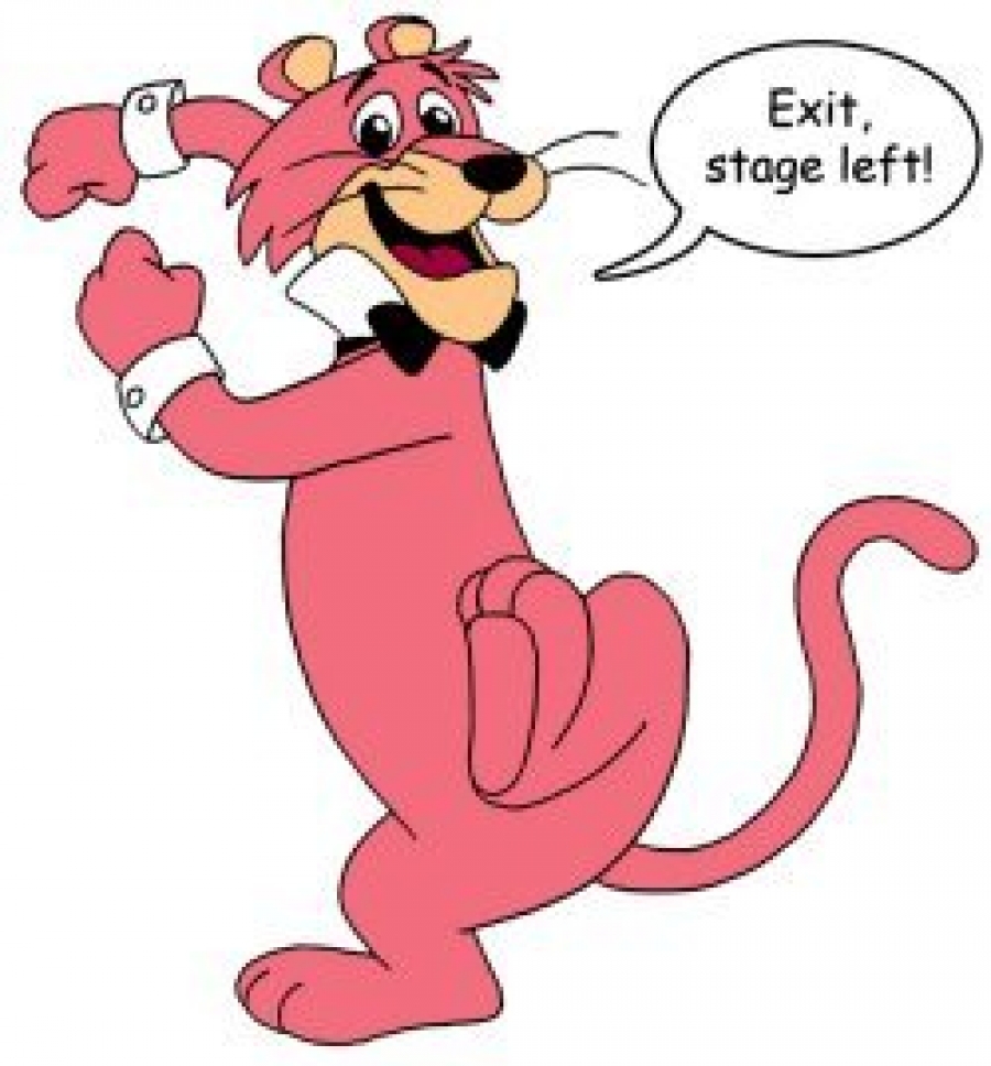 Έξοδος εμπρός αριστερά. Ο γάτος Snagglepuss των Χάνα και Μπαρμπέρα. Θα μπορούσε να είναι πρόγονος του Τσίπρα.