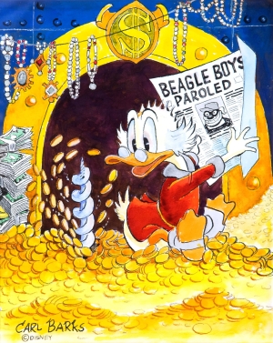 Oι Beagle Boys (στα ελληνικά: Μουργόλυκοι) προσπαθούν αιωνίως να επινοήσουν μηχανισμούς για να πάρουν το χρήμα από το θησαυροφυλάκιο του Σκρουτζ Μακ Ντακ στις ιστορίες του Καρλ Μπαρκς (ο οποίος υπογράφει το εμπνευσμένο από τα κόμικς του σχέδιο). Από τον ψηφιακό κόσμο μας, ιστορίες με τις οποίες οι παλαιότερες γενιές γαλουχληθηκαν, σήμερα φαντάζουν προϊστορικές.