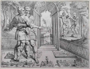Theodoor van Thulden, &Omicron; &Omicron;&delta;&upsilon;&sigma;&sigma;έ&alpha;&sigmaf; &sigma;&upsilon;&nu;&alpha;&nu;&tau;&iota;έ&tau;&alpha;&iota; &mu;&epsilon; &tau;&omicron;&nu; &pi;&alpha;&tau;έ&rho;&alpha; &tau;&omicron;&upsilon;, &Lambda;&alpha;έ&rho;&tau;&eta;, &sigma;&tau;&eta;&nu; &Iota;&theta;ά&kappa;&eta;, &chi;&alpha;&rho;&alpha;&kappa;&tau;&iota;&kappa;ό, &pi;&epsilon;&rho;. 1630.  